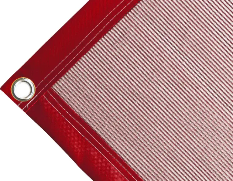 Bâche couverture de benne en polyéthylène, 170 g/m² rouge. Œillets ronds 23 mm