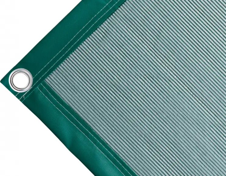Bâche couverture de benne en polyéthylène, 170 gr/m² verte. Œillets ronds 40 mm