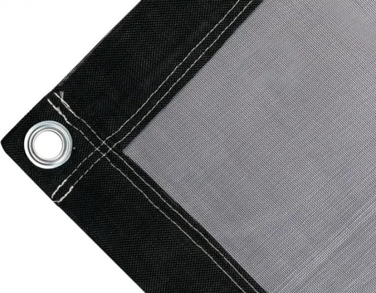 Bâche anti-déchirures couverture de benne en polyéthylène, 200 gr/m² noire. Œillets ronds 40 mm 
