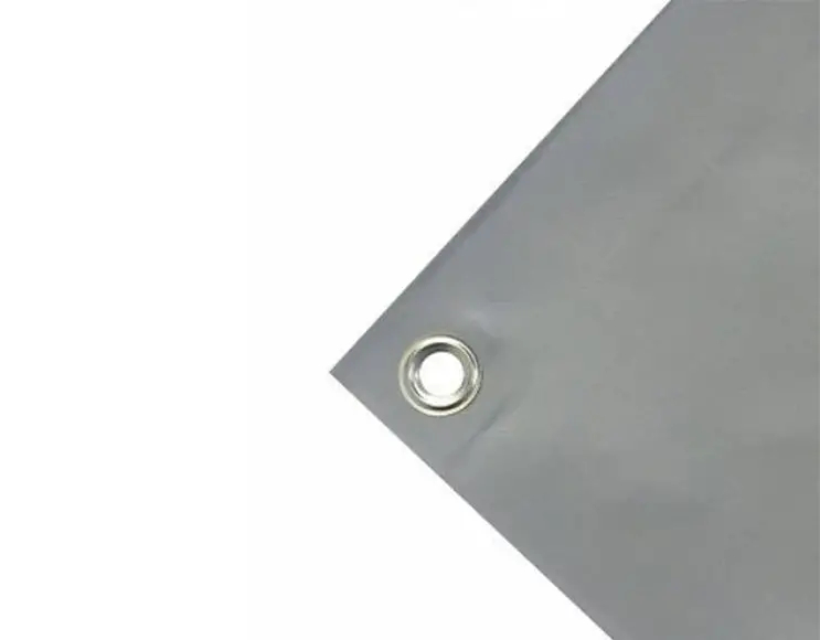 Bâche couverture de benne en PVC haute ténacité 650g/m² imperméable grise. Œillets 17 mm standards