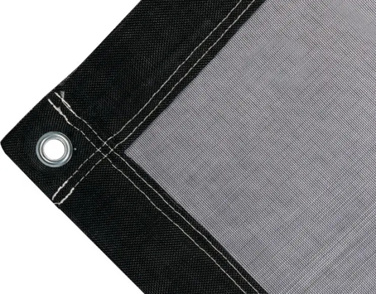 Bâche anti-déchirures couverture de benne en polyéthylène, 200 gr/m² noire. Œillets ronds 17 mm standards