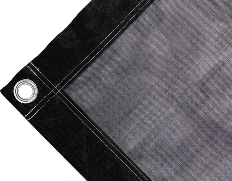 Bâche anti-déchirures couverture de benne en polyéthylène, 170 gr/mq² noire. Œillets ronds 40 mm