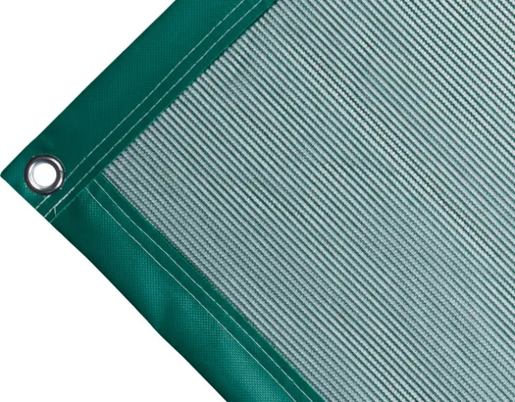 Bâche couverture de benne en polyéthylène, 170 gr/m² verte. Œillets ronds 17 mm standards