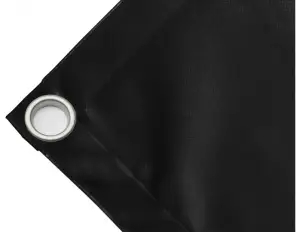 Bâche couverture de benne en PVC haute ténacité 650g/m² noire. Œillet 40 mm - cod.CMPVCN-40T