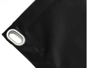 Bâche couverture de benne en PVC haute ténacité 650g/m² noire. Œillet 40x20 mm - cod.CMPVCN-40O