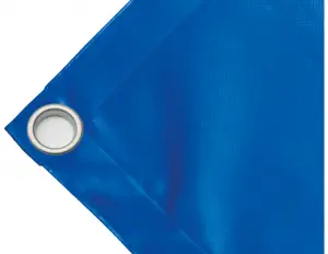 Bâche couverture de benne en PVC haute ténacité 650g/m² imperméable bleue. Œillet 40 mm - cod.CMPVCBL-40T