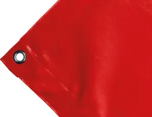 Bâche couverture de benne en PVC haute ténacité 650g/m² imperméable rouge. Œillet 17 mm standard - cod.CMPVCR-17T