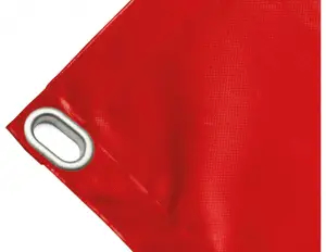 Bâche couverture de benne en PVC haute ténacité 650g/m² imperméable rouge. Œillet 40x20 mm - cod.CMPVCR-40O