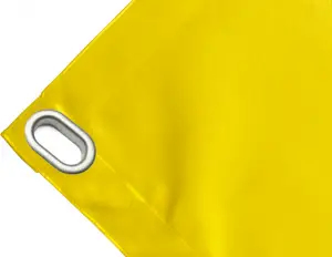 Bâche couverture de benne en PVC haute ténacité 650g/m² imperméable jaune. Œillets ovales 40x20 mm - cod.CMPVCG-40O