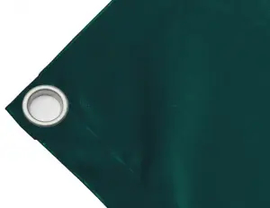Bâche couverture de benne en PVC haute ténacité 650g/m² imperméable verte. Œillets 40 mm - cod.CMPVCV-40T