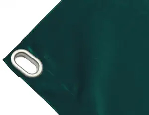 Bâche couverture de benne en PVC haute ténacité 650g/m² imperméable verte. Œillets ovales 40x20 mm - cod.CMPVCV-40O