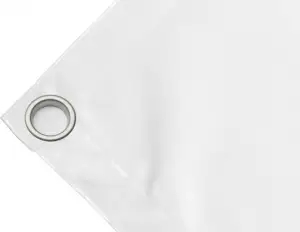 Bâche couverture de benne en PVC haute ténacité 650g/m² imperméable blanche. Œillet 40 mm - cod.CMPVCB-40T