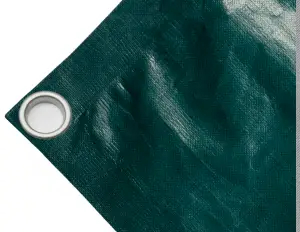 Bâche couverture de benne en polyéthylène haute ténacité, poids 230g/m² verte. Imperméable. Œillets ronds 40 mm - cod.CMPE230-40T