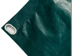 Bâche couverture de benne en polyéthylène haute ténacité, poids 230g/m² verte. Imperméable. Œillets ovales 40x20 mm - cod.CMPE230-40O