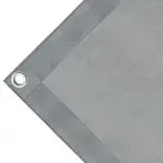 Bâche couverture de benne en PVC haute ténacité, poids 280g/m². Bâche microperforée, non imperméable, grise. Œillets ronds 17 mm standards - cod.CMHSK-17T