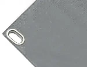 Bâche couverture de benne en PVC haute ténacité 650g/m² imperméable grise. Œillets ovales 40x20 mm - cod.CMPVCGR-40O