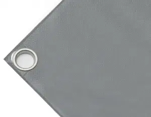 Bâche couverture de benne en PVC haute ténacité 650g/m² imperméable grise. Œillets 40 mm - cod.CMPVCGR-40T