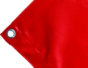 Bâche couverture de benne en PVC haute ténacité 650g/m² imperméable rouge. Œillets ronds 23 mm - cod.CMPVCR-23T