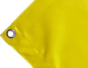 Bâche couverture de benne en PVC haute ténacité 650g/m² imperméable jaune. Œillets ronds 23 mm - cod.CMPVCG-23T