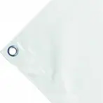 Bâche couverture de benne en PVC haute ténacité, 650 g/m², imperméable, blanche. Œillets ronds 23 mm - cod.CMPVCB-23T