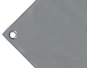 Bâche couverture de benne en PVC haute ténacité 650g/m² imperméable, grise. Œillets ronds 23 mm - cod.CMPVCGR-23T