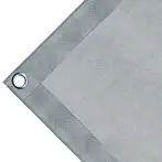 Bâche couverture de benne en PVC haute ténacité poids 280g/m² microperforée, non imperméable, grise. Œillets 23 mm - cod.CMHSK-23T