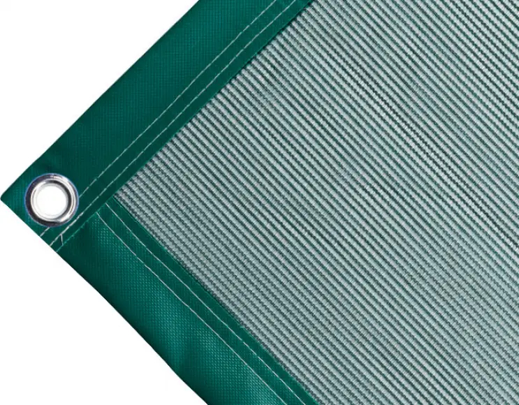 Bâche couverture de benne en polyéthylène, 170 g/m² verte. Œillets ronds 23 mm