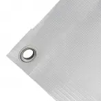 Bâche couverture de benne en PVC haute ténacité 400g/m² imperméable, grise. Œillets 17 mm standards - cod.CMPVSG-17T