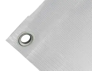Bâche couverture de benne en PVC haute ténacité 400g/m² imperméable, grise. Œillets 17 mm standards - cod.CMPVSG-17T