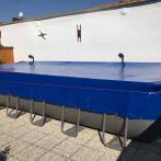 Bâche de couverture piscine hors sol en pvc avec œillets 400 gr avec œillets - cod.PT400