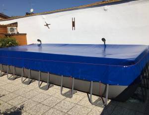 Bâche de couverture piscine hors sol en pvc avec œillets 400 gr avec œillets - cod.PT400