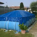 Bâche de couverture piscine hors sol en pvc avec œillets 650 gr avec œillets - cod.PT650