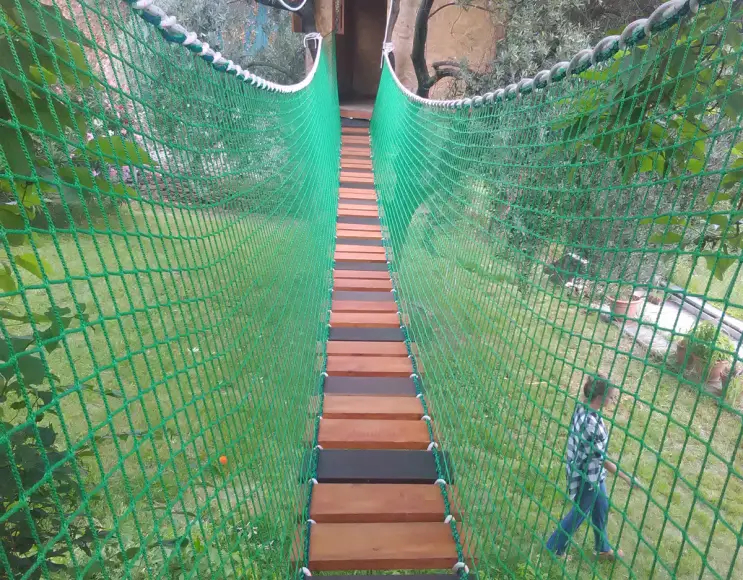 Filet antichute pour playground ou trampolines élastiques vert