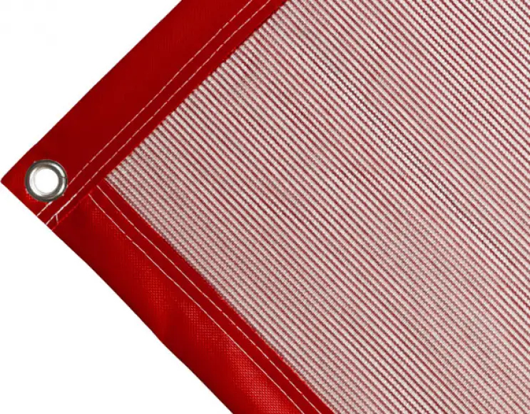 Bâche couverture de benne en polyéthylène, 170 gr/m² rouge. Œillets ronds 17 mm standards