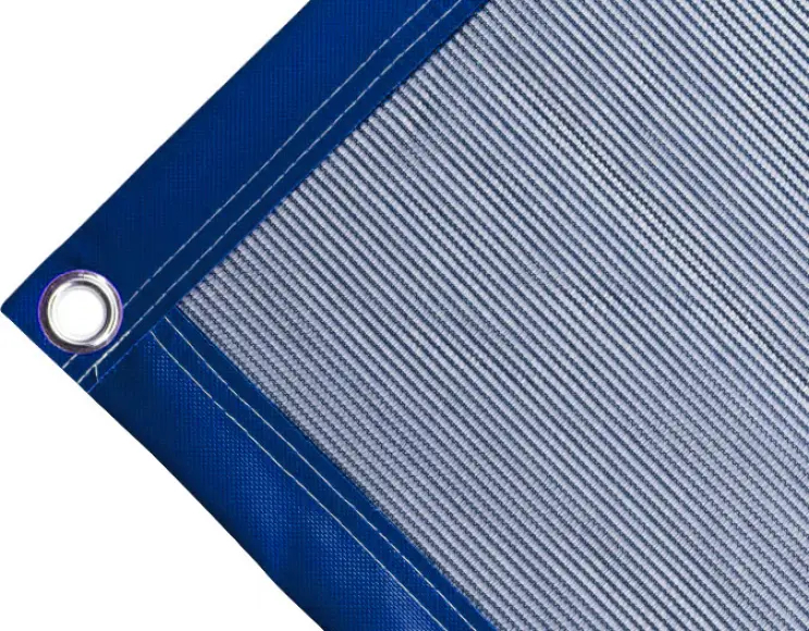 Bâche couverture de benne en polyéthylène, 170 g/m² bleu. Œillets ronds 23 mm