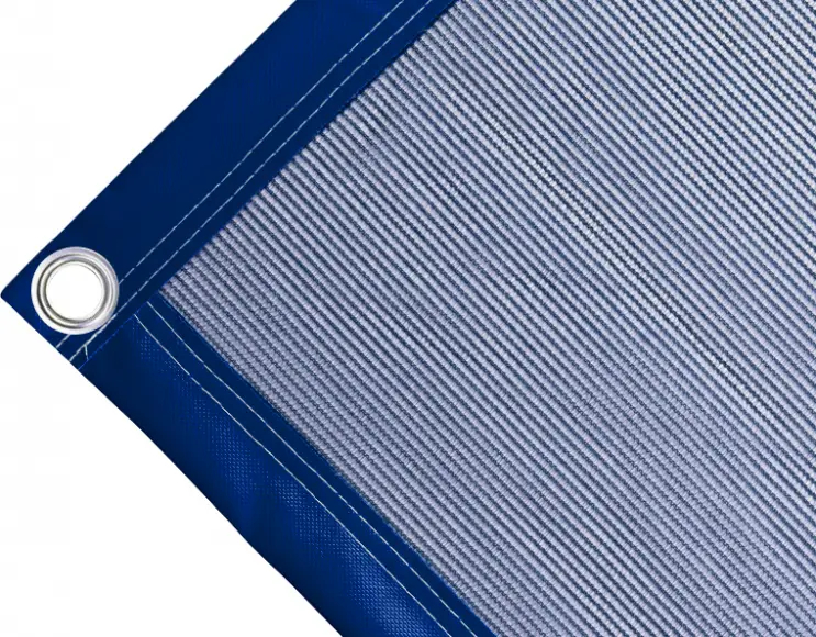 Bâche couverture de benne en polyéthylène, 170 g/m² bleu. Œillets ronds 40 mm