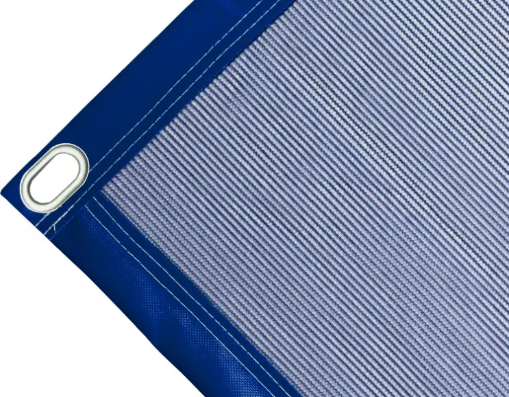 Bâche couverture de benne en polyéthylène, 170 gr/m² bleu. Œillets ovales 40x20 mm