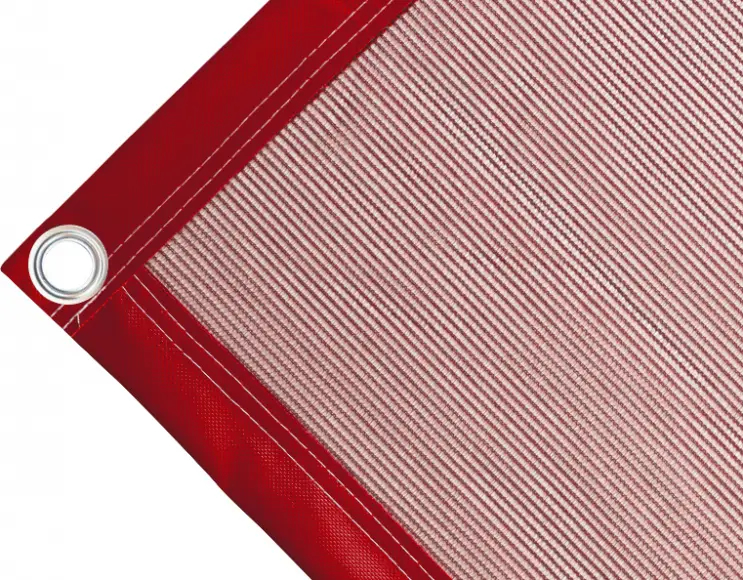 Bâche couverture de benne en polyéthylène, 170 g/m² rouge. Œillets ronds 40 mm