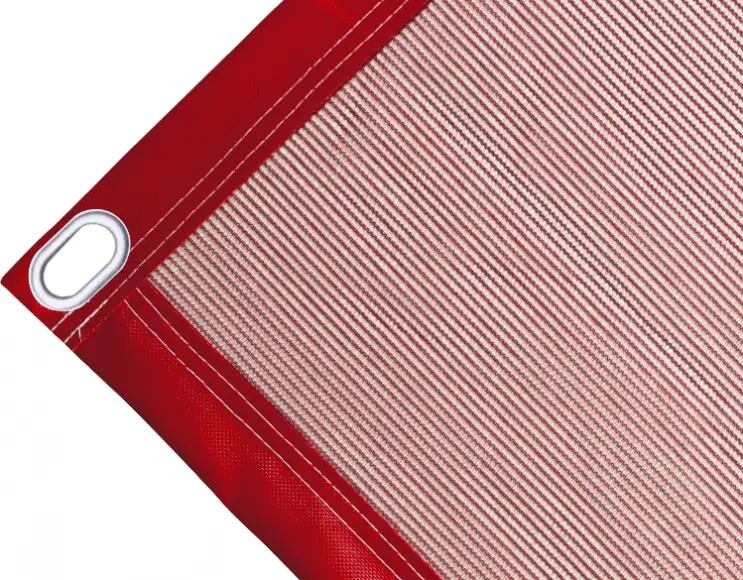 Bâche couverture de benne en polyéthylène, 170 gr/m² rouge. Œillets ovales 40x20 mm