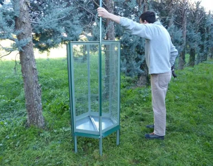Volière hexagonale taille 35 cm de côté x170 h.