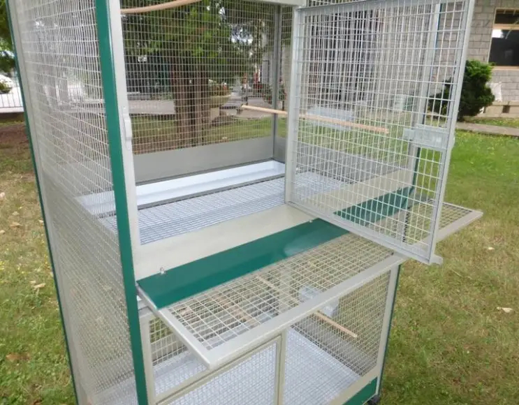 Cage volière d'intérieur pour oiseaux cm 105x75x180 h. diviser horizontalement