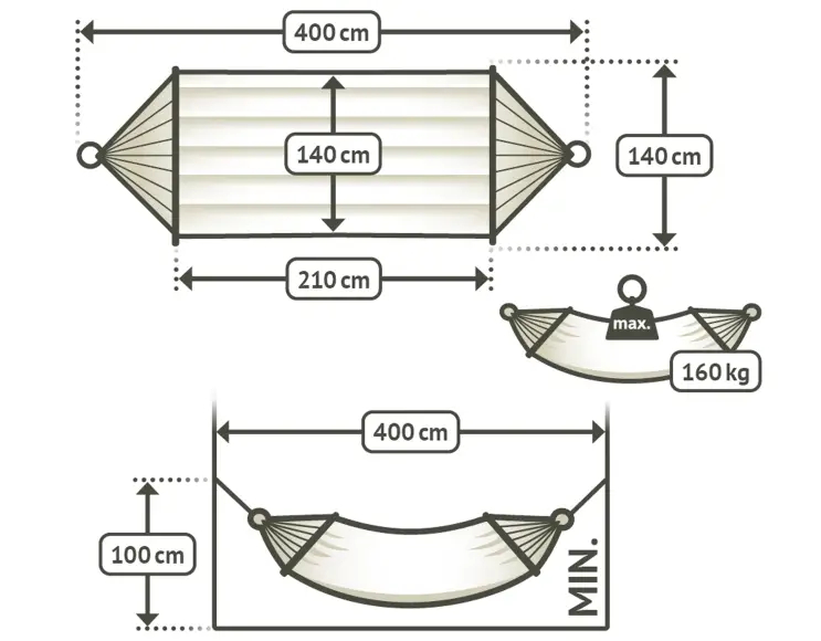AVOCAT HAMAC AVEC BÂTON, SERVIETTE REMBOURRÉE ET COUSSIN