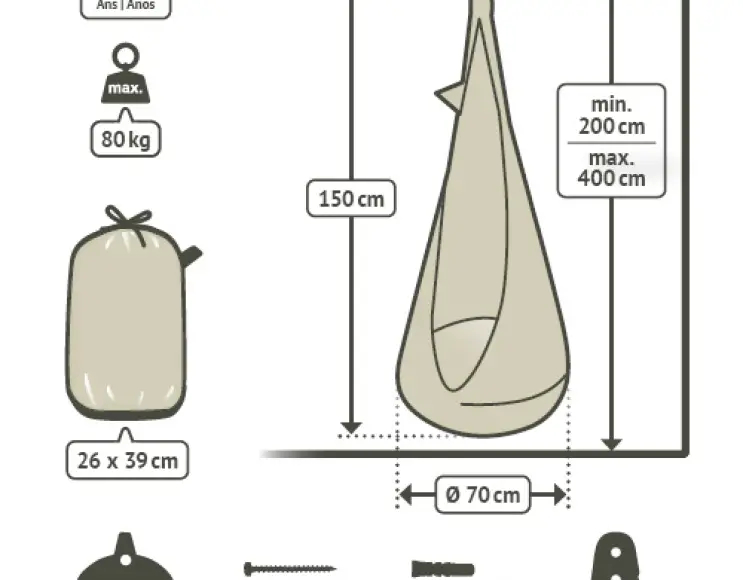 CHAISE SUSPENDUE MODÈLE OURS EN PELUCHE en forme de GOUTTE
