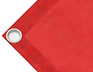 Bâche couverture de benne en PVC haute ténacité, poids 280g/m². Bâche microperforée, non imperméable, rouge. Œillets 40 mm - cod.CMHSKR-40T