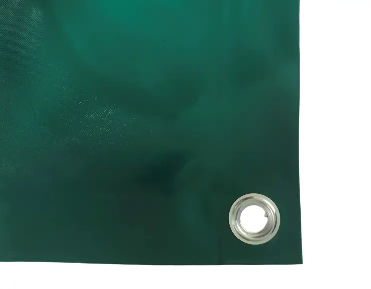 Bâche couverture de benne en PVC haute ténacité 400g/m² imperméable, vert. Œillets 17 mm standards